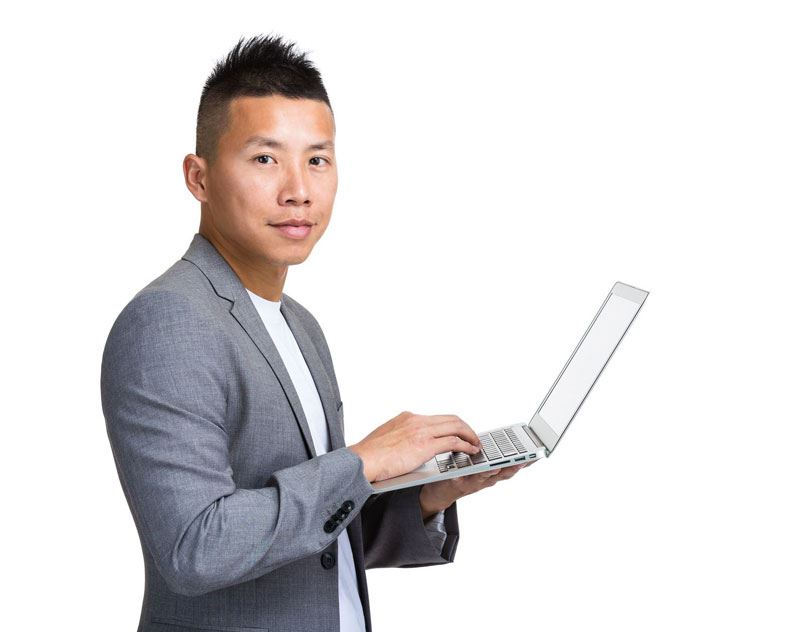 photo of man on laptop computer